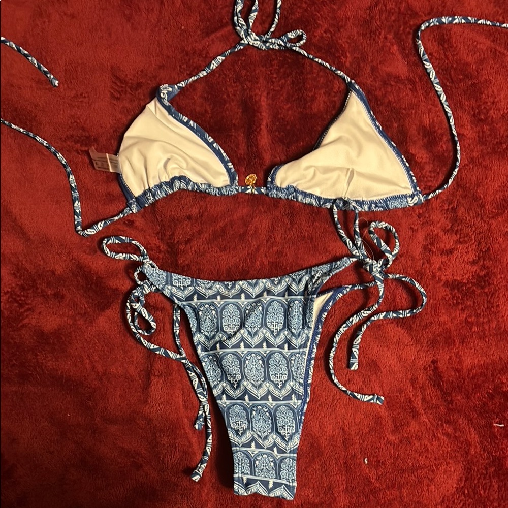 Blue Patterned Bikini Set - Picture 2 of 2